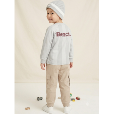 J15606: Boys Bench Stripe Sports Jersey, Knitted Beanie Hat & Cargo Pant Outfit (2-6 Years)